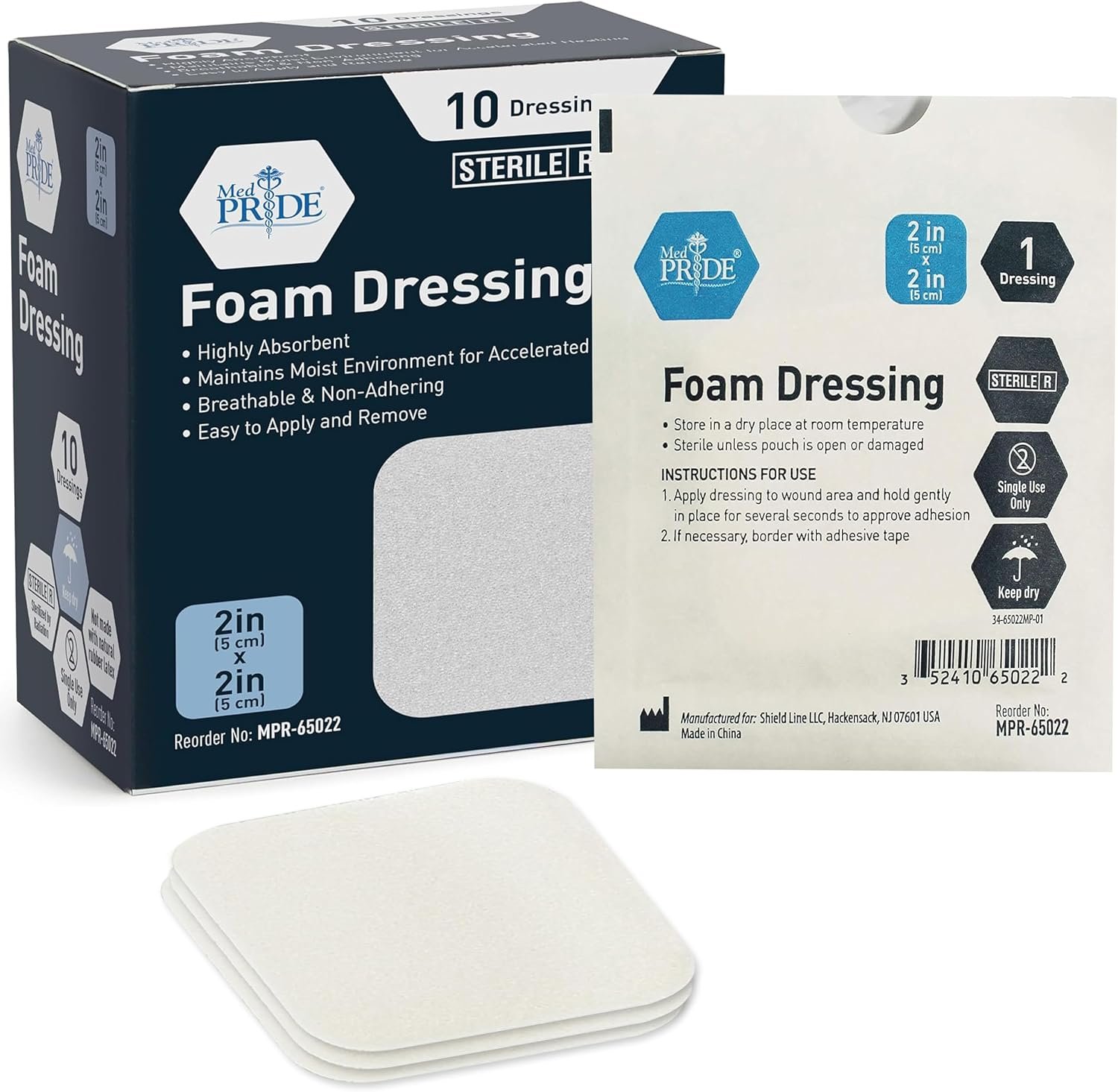 MED PRIDE Sterile Foam Wound Dressi...