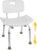 Vaunn Tool-Free Assembly Adjustable Shower Chair Spa Bathtub Seat Bench with Removable Back, Aluminum, White