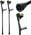 Forearm Crutches for Adults, Lightweight Folding Arm Crutch Forearm with Anti-Drop Cuff, 10 Levels Adjustable Height, Muletas para Adultos for Heavy Duty (Black) (Large)