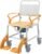Wheeled Shower Chair, Bedside Commode Chair for Elderly,Orange