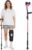 Forearm Crutches Spring Assist Crutches for Adults Not a Pair | Height Adjustable, Comfortable, Arm Crutches Forearm with Anti-Slip Tips,Walking Crutches with Cuffs for Seniors Rehab, Pink
