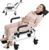 Reclining Shower Chair with Wheels | Commode Wheelchair for Seniors, Disabled, Bariatric & Handicap – Padded Transfer Rolling Chairs with Adjustable Commode Wheelchair Black White