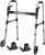 Loyoda Folding Walker with 2 Skis and 5″ Wheels, Lightweight Design, Black | Standard Walker for Seniors and Adults, Offers 8 Height Adjustments (31″-38″), Supports up to 350 lbs
