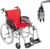 FeatherMobility – Red Lightweight Folding Wheelchair – 13.5 lbs, 18″ Seat Width – with Swingaway Legrests, Anti-tippers, and Quick Release Wheels – 300 lbs Capacity