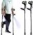 Forearm Crutches for Adults Foldable Knee Patients Mobility aids for Childre and Seniors for with Leg Injury Adjustable Travel Lightweight Walking Stick (Black Pro)