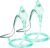 ANSNF Oxygen Mask for Adult Face, Green Oxygen Mask with 6.6′ Ft Tubing and Adjustable Elastic Strap, 2 Pack – M