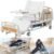10 Function Full Electric Hospital Bed for Home Use, Medical Bed with Lateral Tilting, Includes Mattress, Tray, IV Pole, 5″ Individual Locking Casters, 550 lbs Capacity