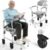 Shower Chair with Wheels & Commode for Elderly and Disabled