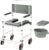 Bedside Commode with Wheels, Shower Wheelchair with Footrest for Elderly