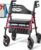 HOMLAND Foldable Rollator Walkers for Seniors with Seat, 16″ Enlarged Seat | 350 lb Sturdy Frame, 16″×12″ Seat 1.9″ Thick, 8″ Big Wheels, Adjustable Height, Tool-Free Assembly, All Terrain Mobility Aid